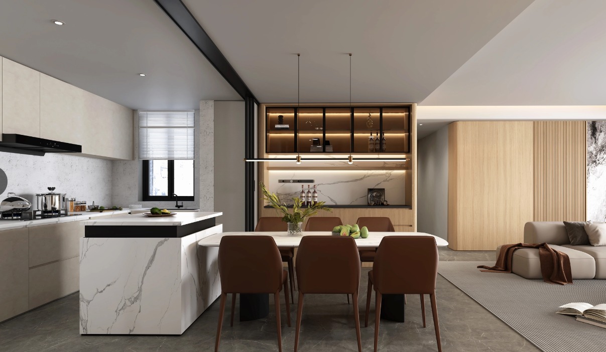 thiết kế nội thất bếp nhà ống