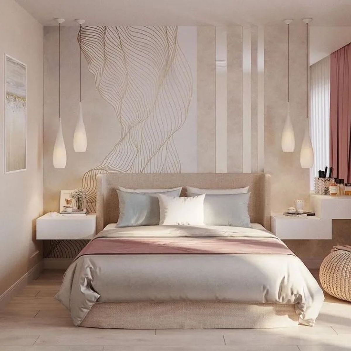 phòng ngủ màu pastel Phòng ngủ màu Pastel phù hợp với những gia chủ yêu thích sự nhẹ nhàng và ngọt ngào