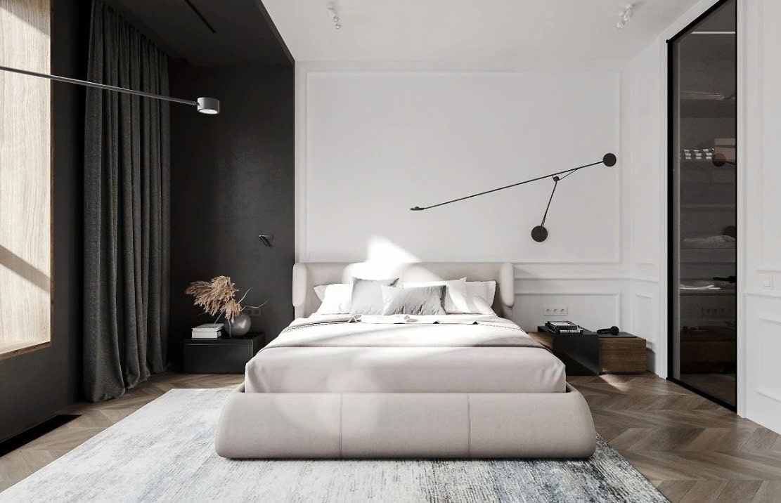 phòng ngủ màu trắng