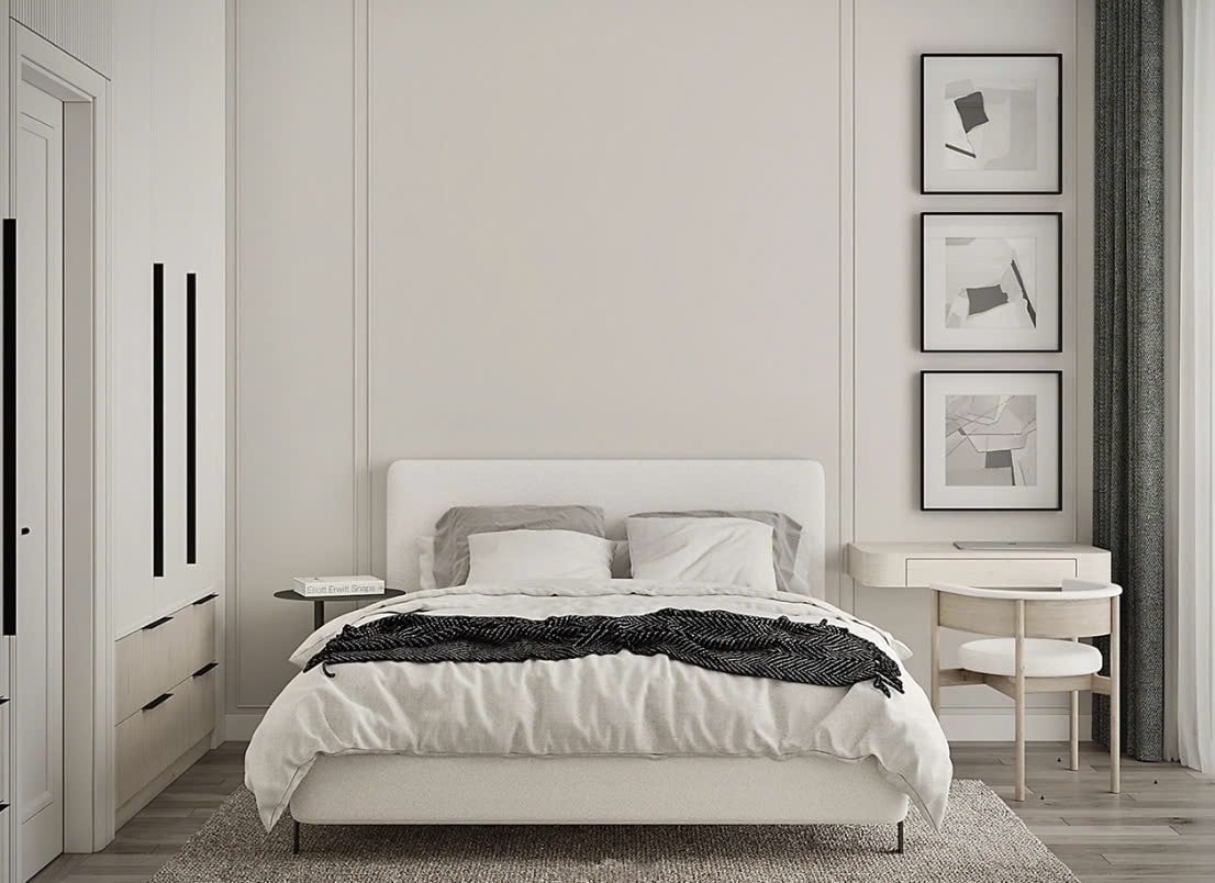 phòng ngủ màu trắng