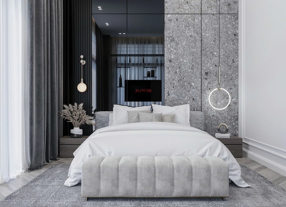 phòng ngủ màu trắng