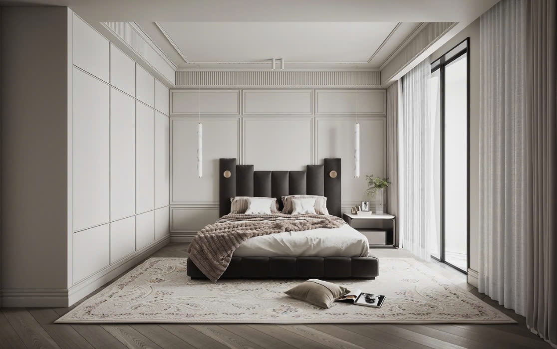 phòng ngủ màu trắng