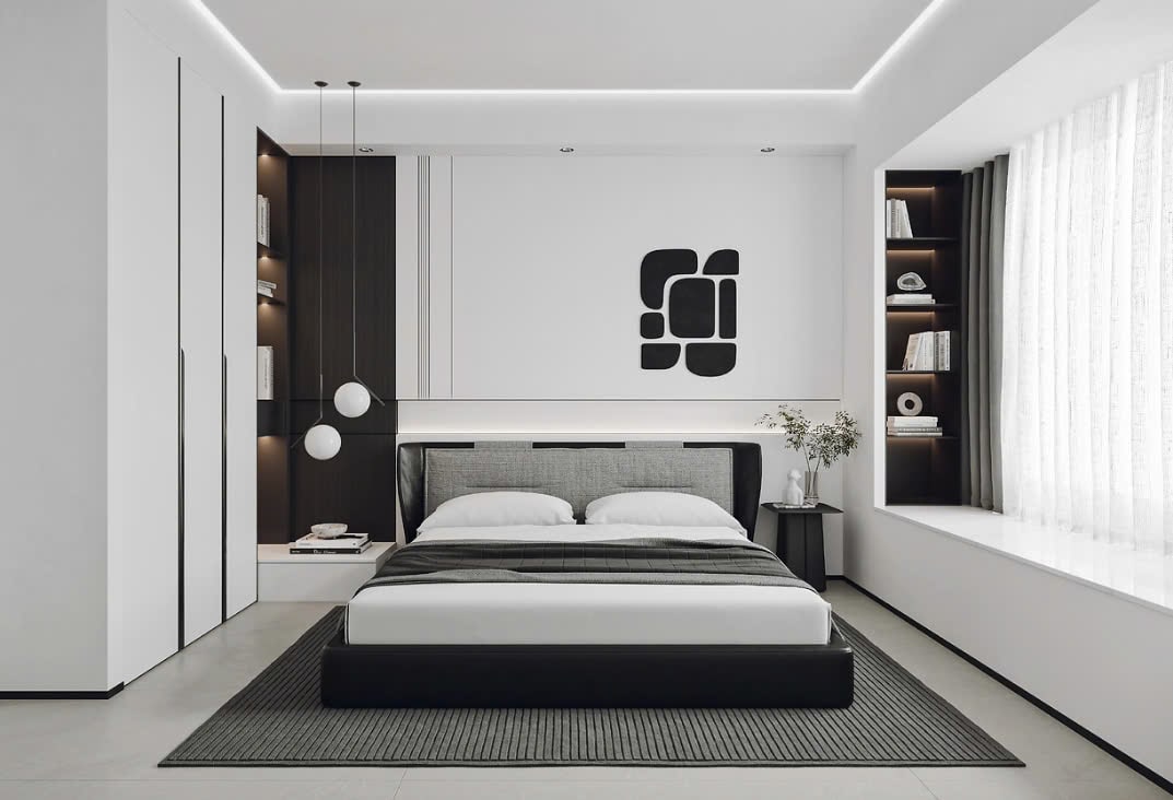 decor phòng ngủ màu trắng