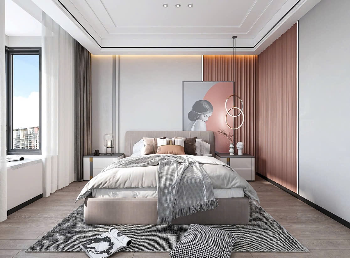 decor phòng ngủ tone trắng