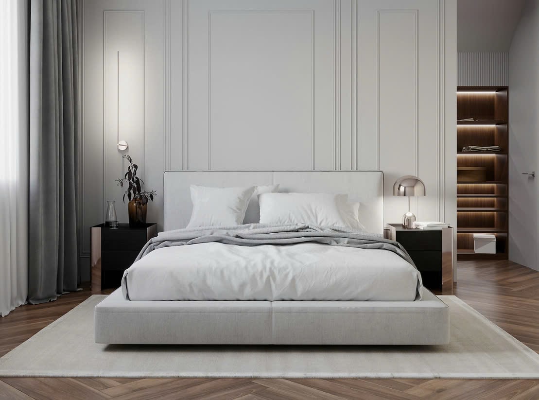 phòng ngủ màu trắng