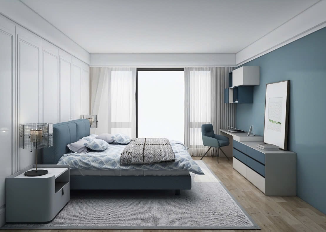 decor phòng màu trắng