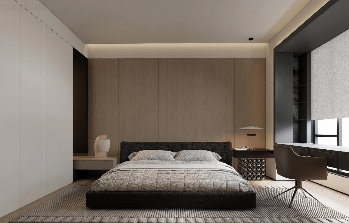 phòng ngủ wabi sabi nhà phố