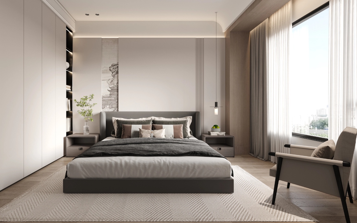 thiết kế nội thất phòng ngủ wabi sabi