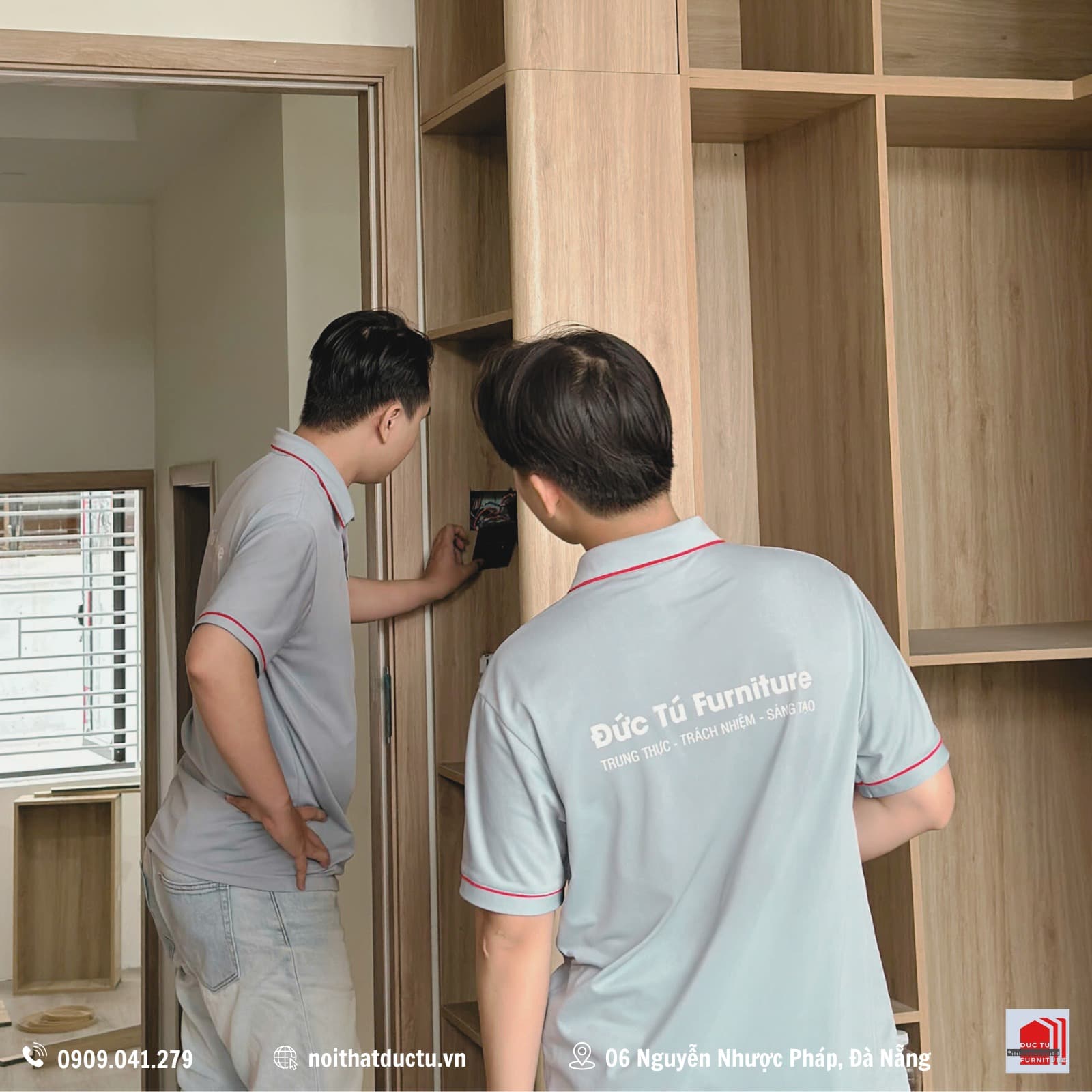 thi công nội thất gỗ tự nhiên Nội thất hoàn thiện được lắp ráp tại công trình và kiểm tra kỹ lưỡng trước khi bàn giao cho khách hàng