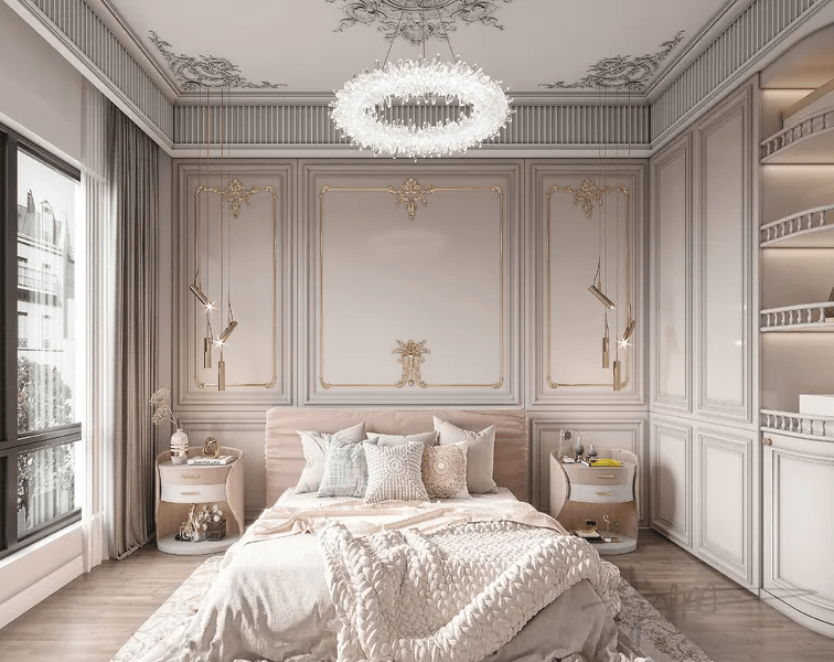 Thiết Kế Nội Thất Phòng Ngủ Tân Cổ Điển Mẫu phòng ngủ đẹp