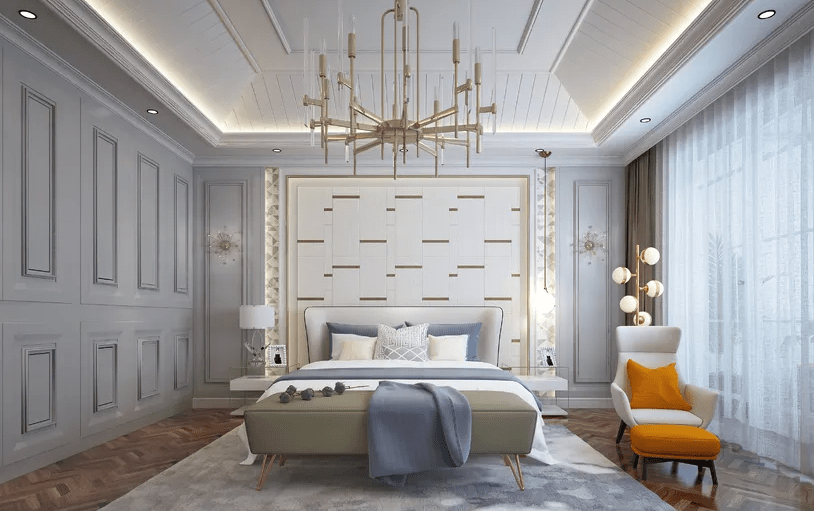 Thiết Kế Nội Thất Phòng Ngủ Tân Cổ Điển Mẫu thiết kế phòng ngủ sang trọng