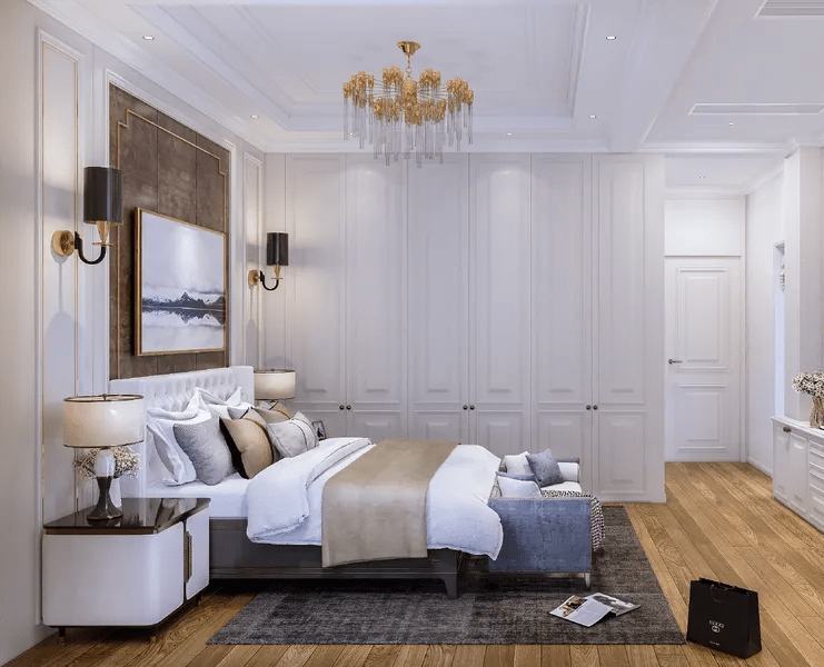 Thiết Kế Nội Thất Phòng Ngủ Tân Cổ Điển  Mẫu thiết kế phòng ngủ tân cổ điển