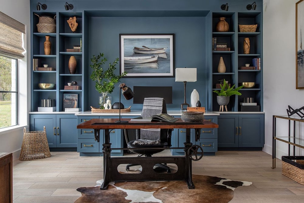thiết kế phòng làm việc tại nhà Decor phòng làm việc tại nhà theo phong cách tân cổ điển
