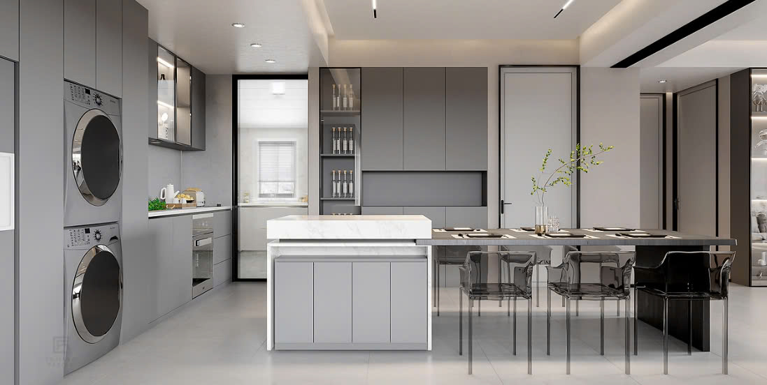 tủ bếp chung cư hiện đại