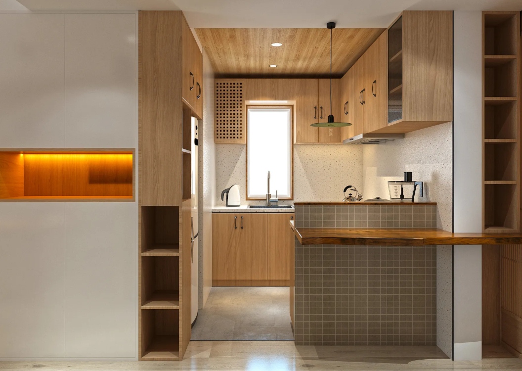 mẫu tủ bếp mdf