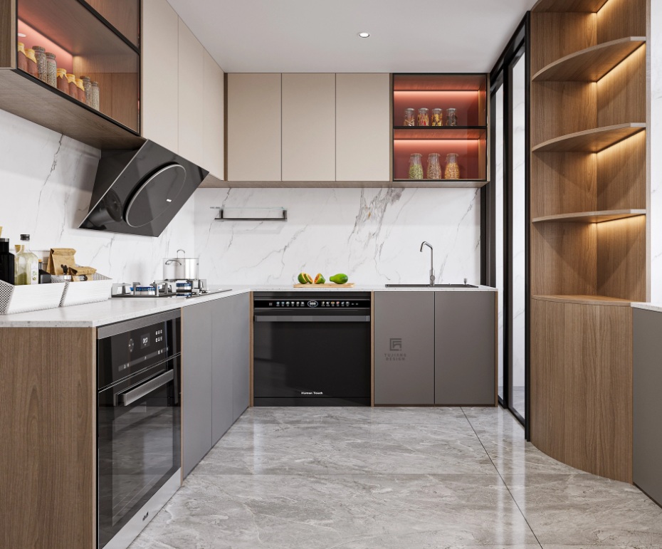 thiết kế tủ bếp mdf