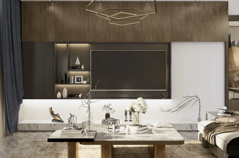 Vách ốp tường phòng khách