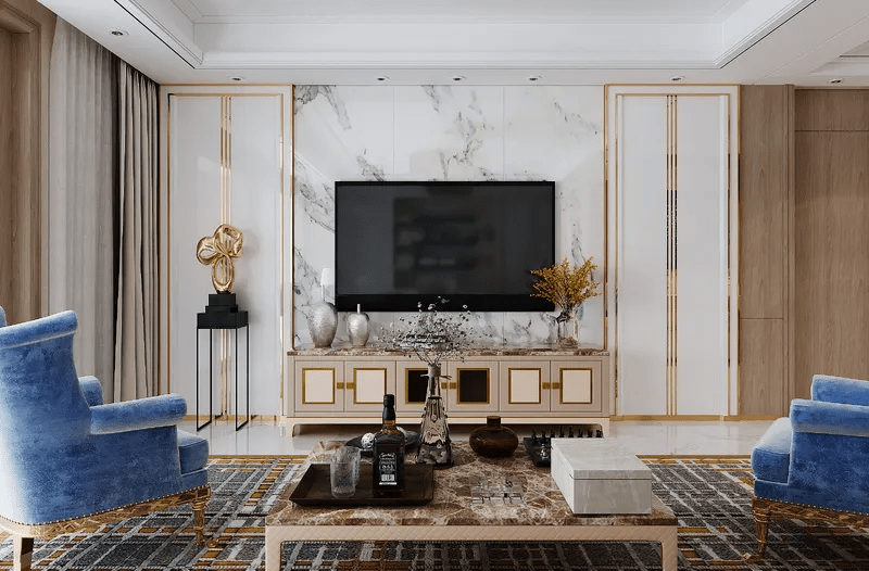 Mẫu phòng khách ốp tường đẹp 