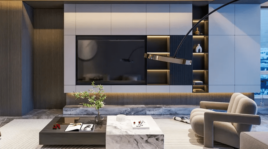 Ốp tường phòng khách đẹp