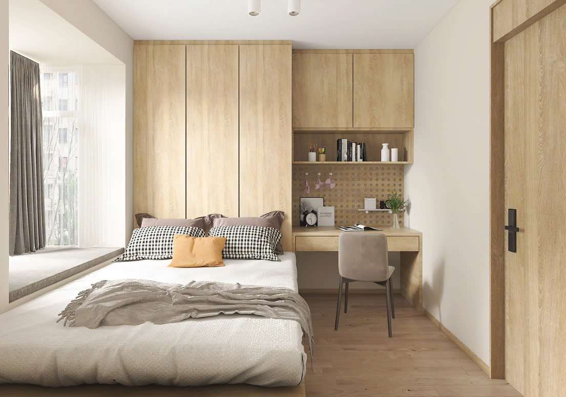 phòng ngủ gỗ công nghiệp đẹp