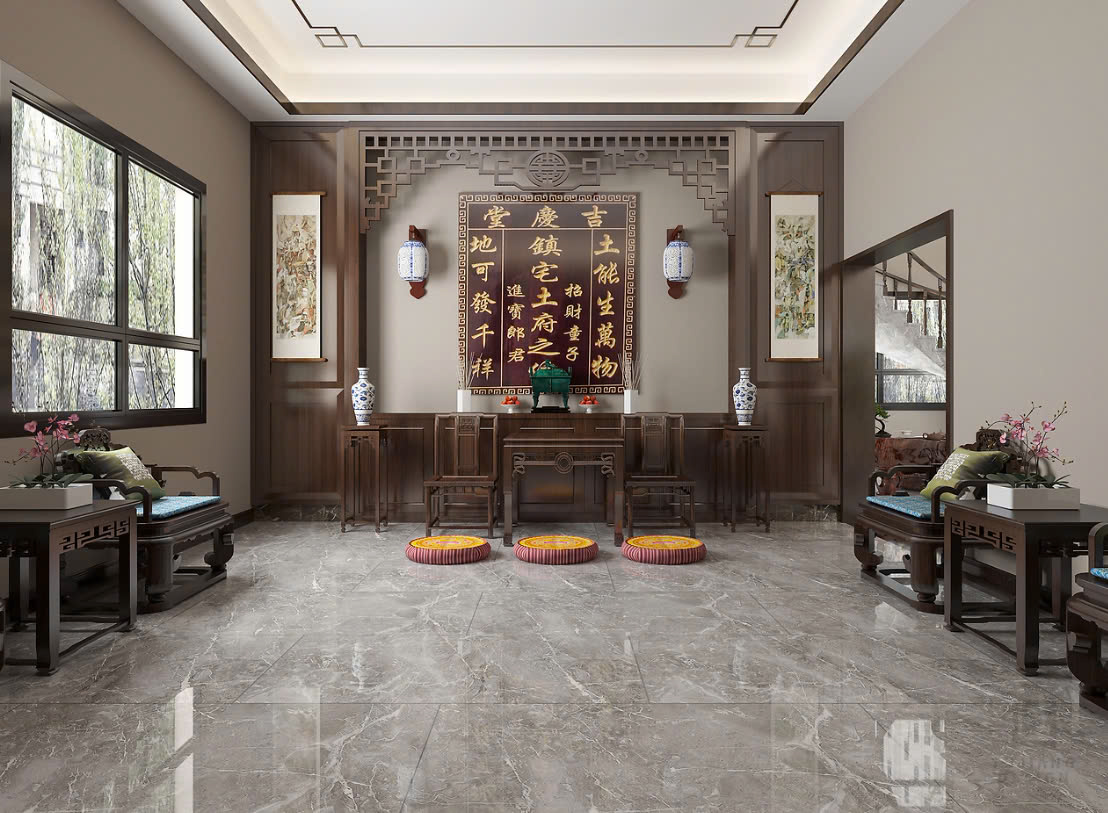 mẫu phòng khách có bàn thờ đẹp