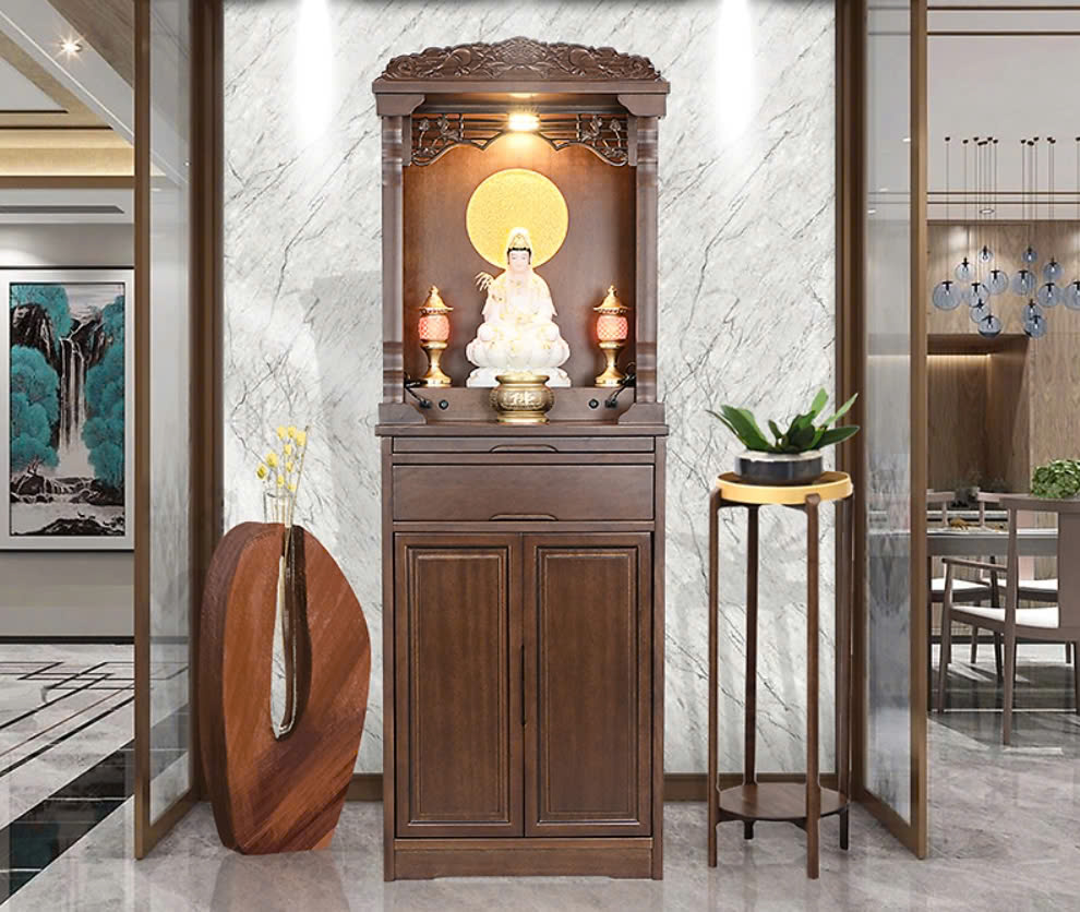 thiết kế phòng khách có bàn thờ