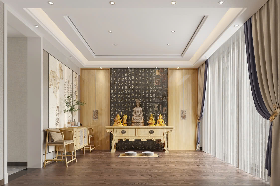 phòng khách có bàn thờ đẹp