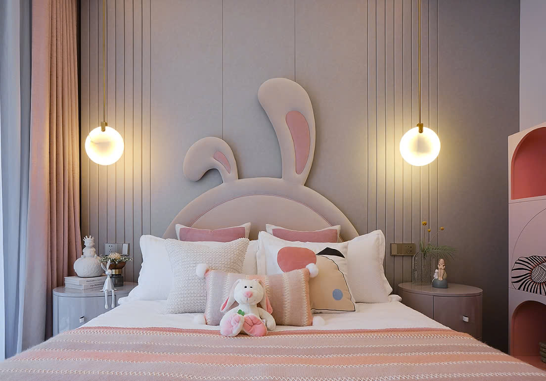 Phòng Ngủ Bé Gái Màu Hồng