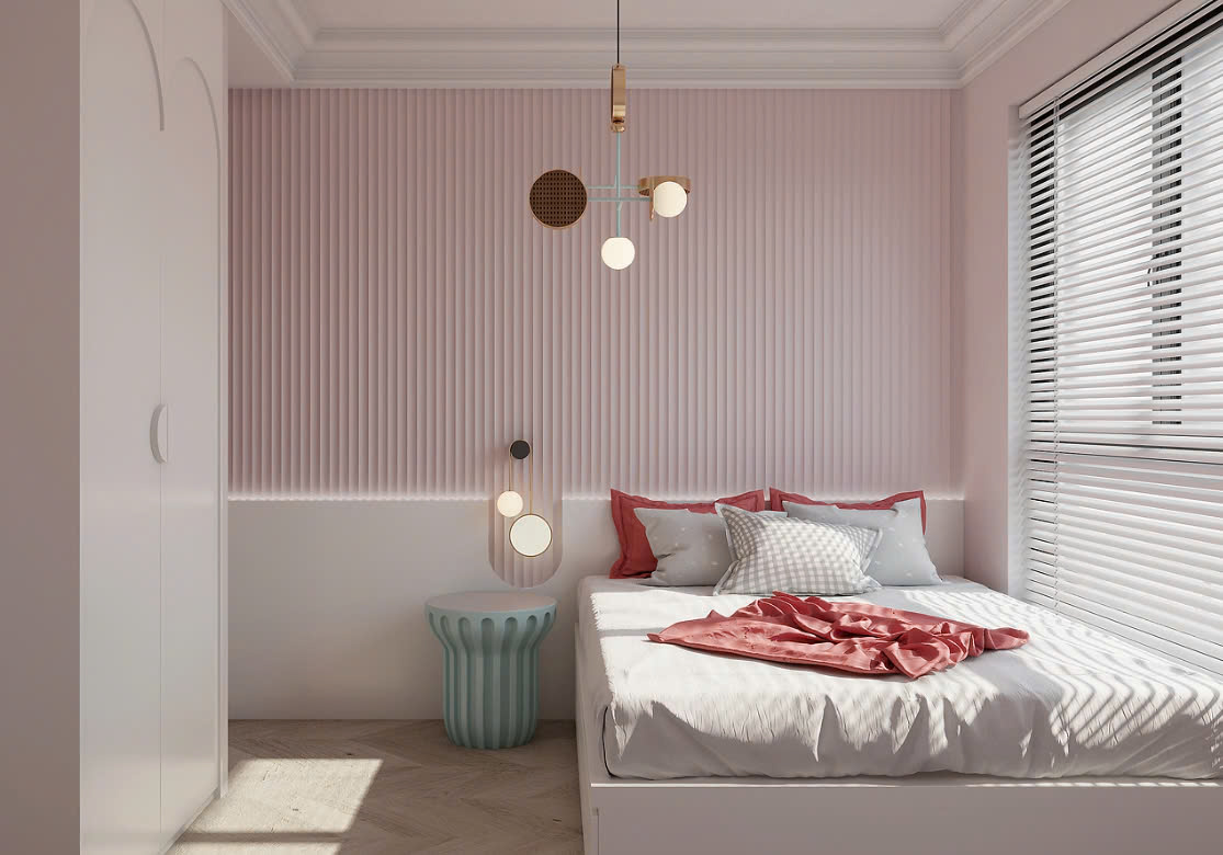 phòng bé gái màu hồng