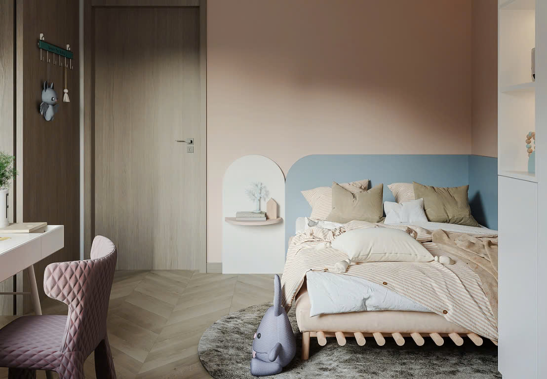 Phòng Ngủ Bé Gái Màu Hồng