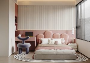 Thiết kế phòng ngủ bé gái màu hồng