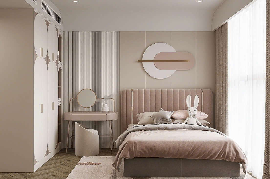 Phòng Ngủ Bé Gái Màu Hồng