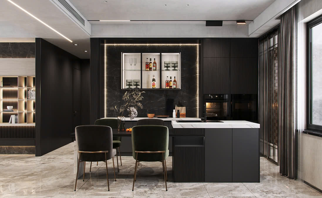 thiết kế nhà bếp không gian mở thiết kế nhà bếp không gian mở