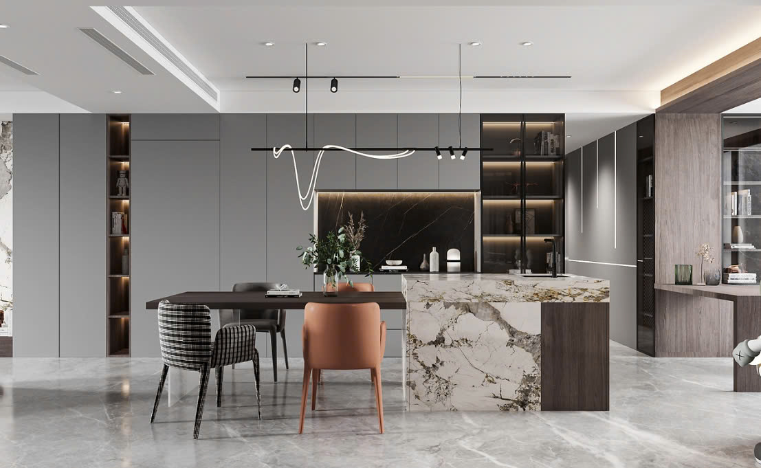 thiết kế nhà bếp không gian mở thiết kế nhà bếp không gian mở