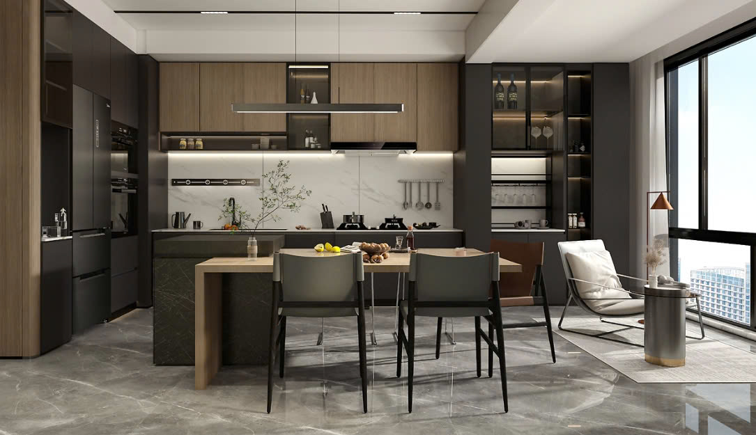 thiết kế nhà bếp không gian mở thiết kế nhà bếp không gian mở