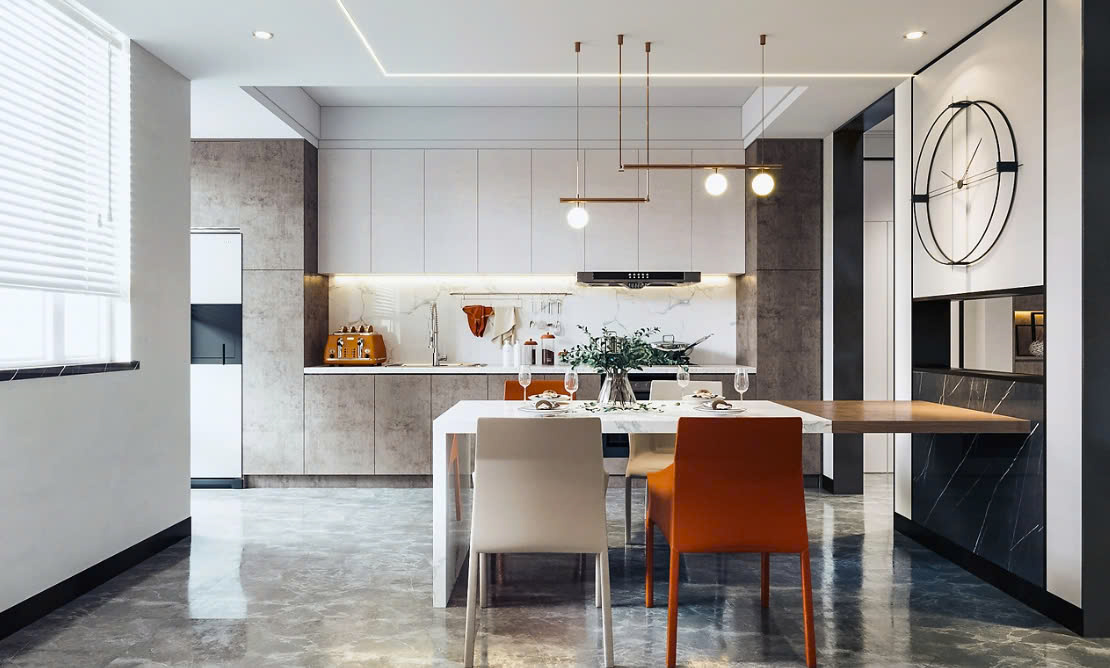 thiết kế nhà bếp không gian mở thiết kế nội thất bếp