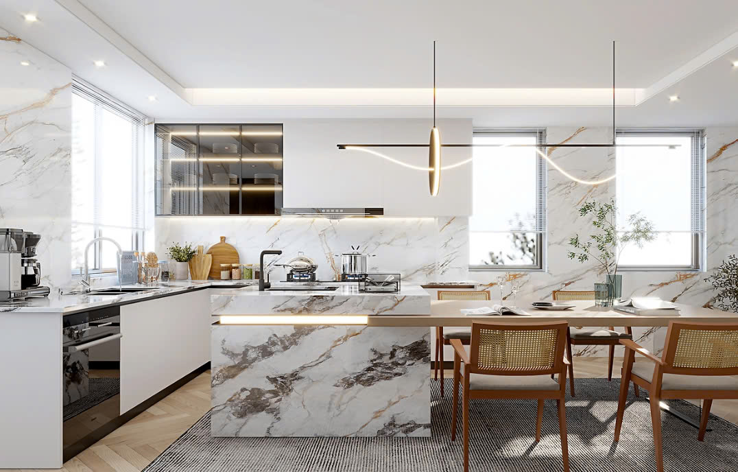 thiết kế nhà bếp không gian mở thiết kế nhà bếp không gian mở