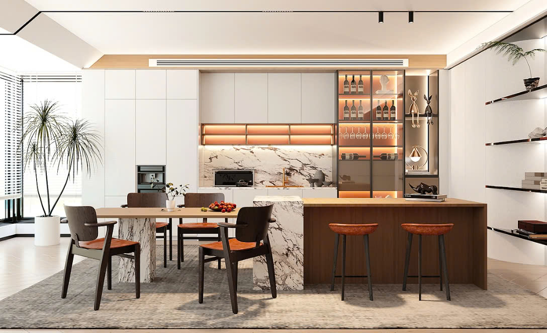 thiết kế nhà bếp không gian mở thiết kế nhà bếp không gian mở