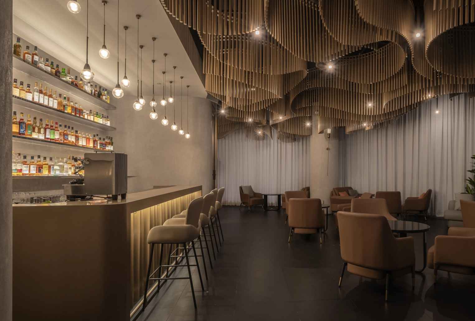 Thiết Kế Quầy Bar Quán Cafe Bằng Gỗ 