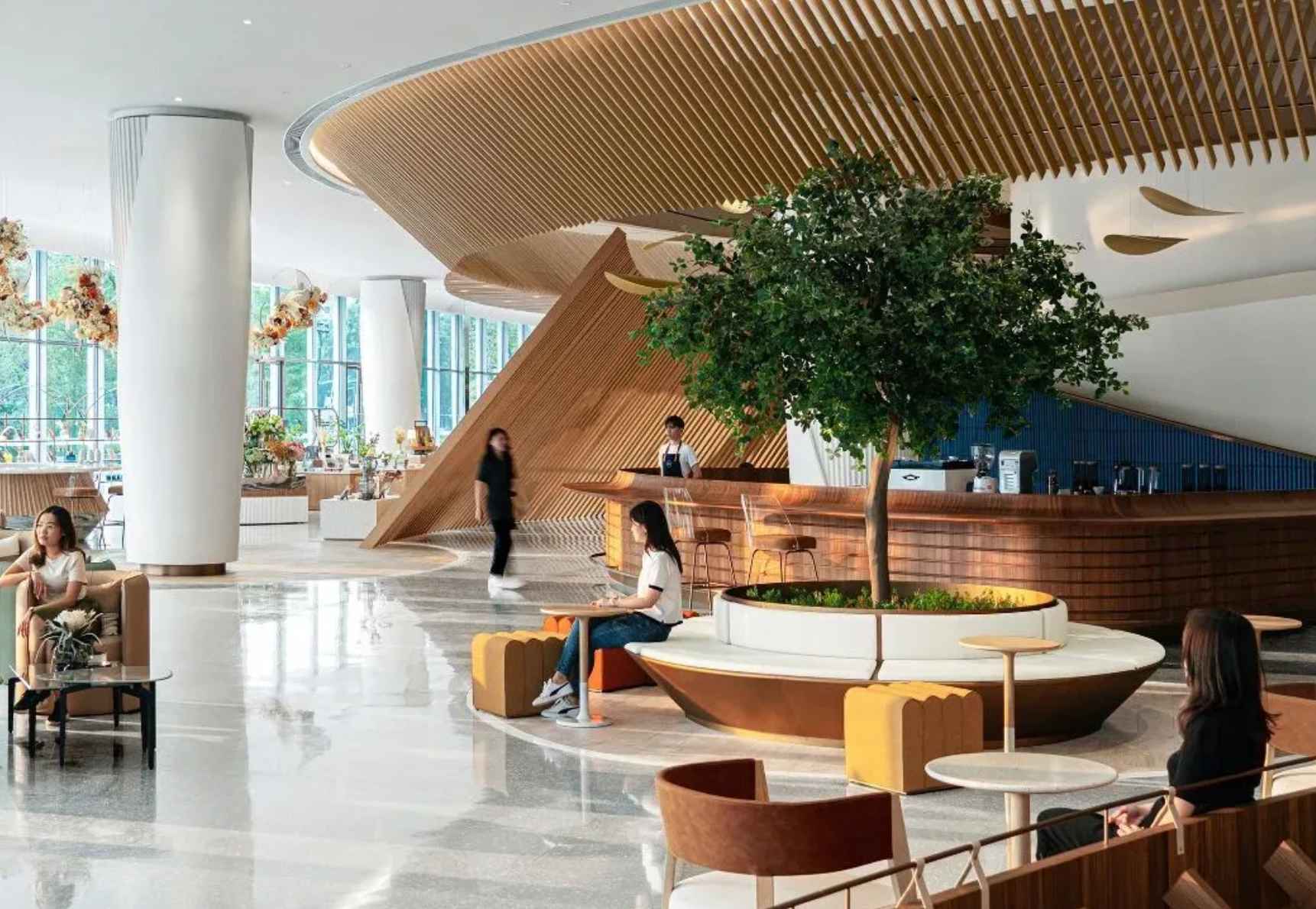 Thiết Kế Quầy Bar Quán Cafe Hình Chữ U