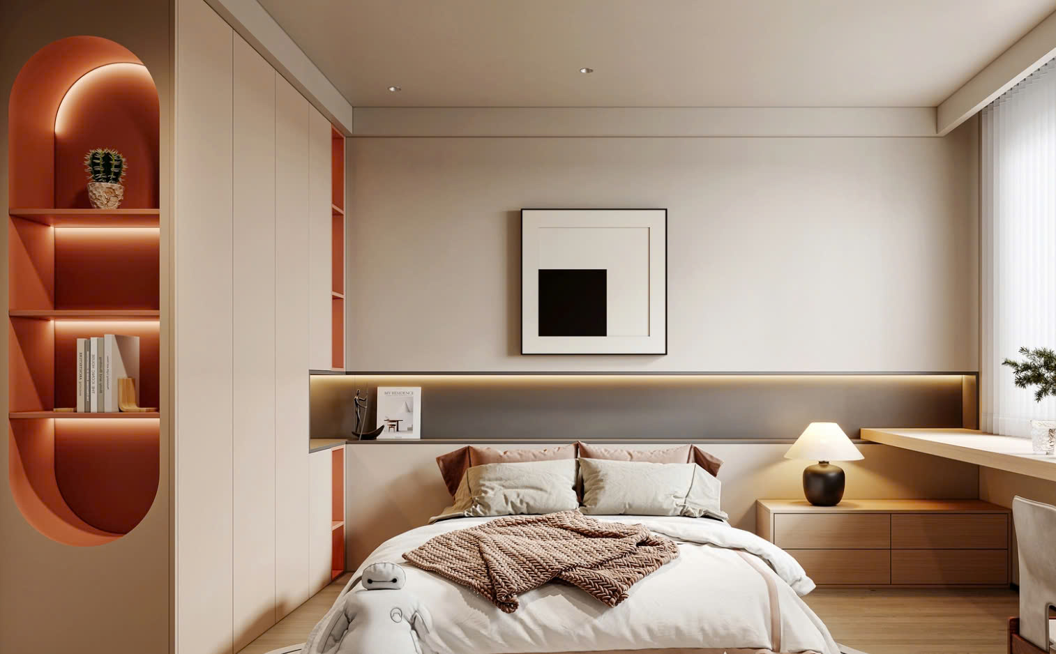 Phòng ngủ nội thất bo cong