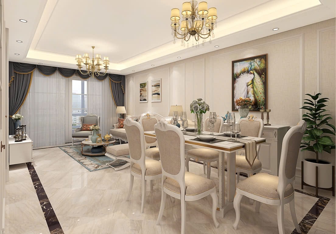 Chung Cư Tân Cổ Điển nội thất căn hộ tân cổ điển