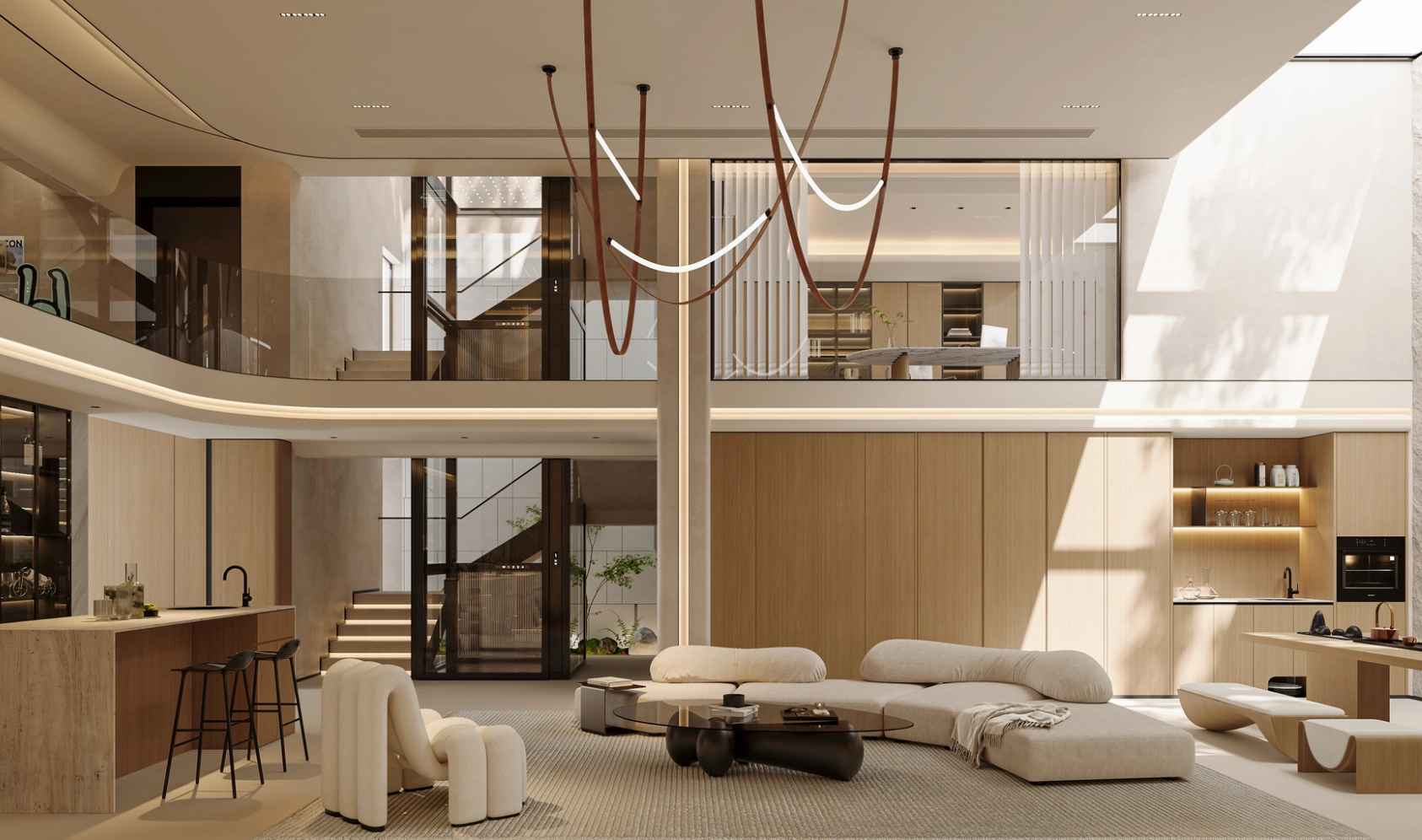 Phòng Khách Thông Tầng xu hướng thiết kế mẫu phòng khách thông tầng