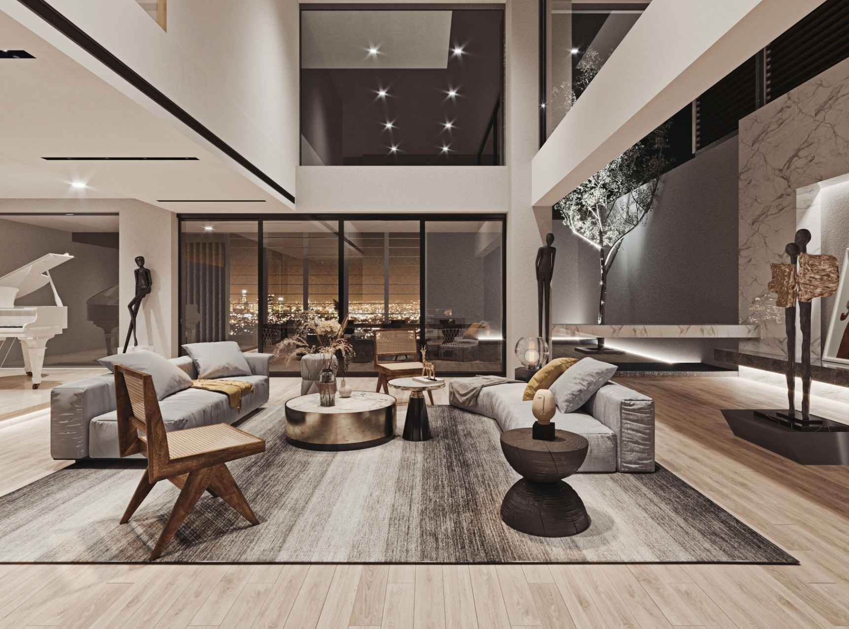 Phòng Khách Thông Tầng