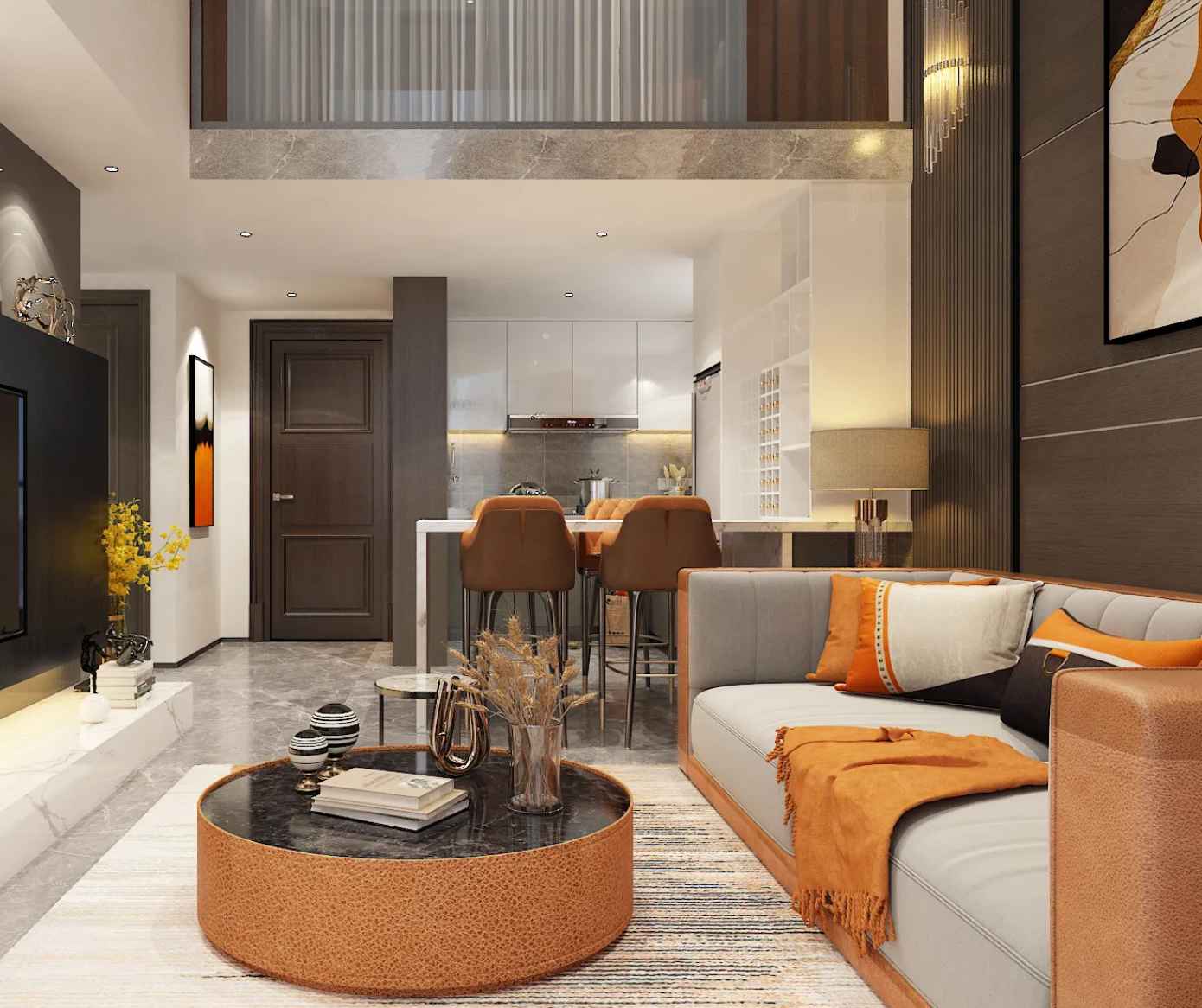 Phòng Khách Thông Tầng Phòng khách thông tầng cho nhà ống