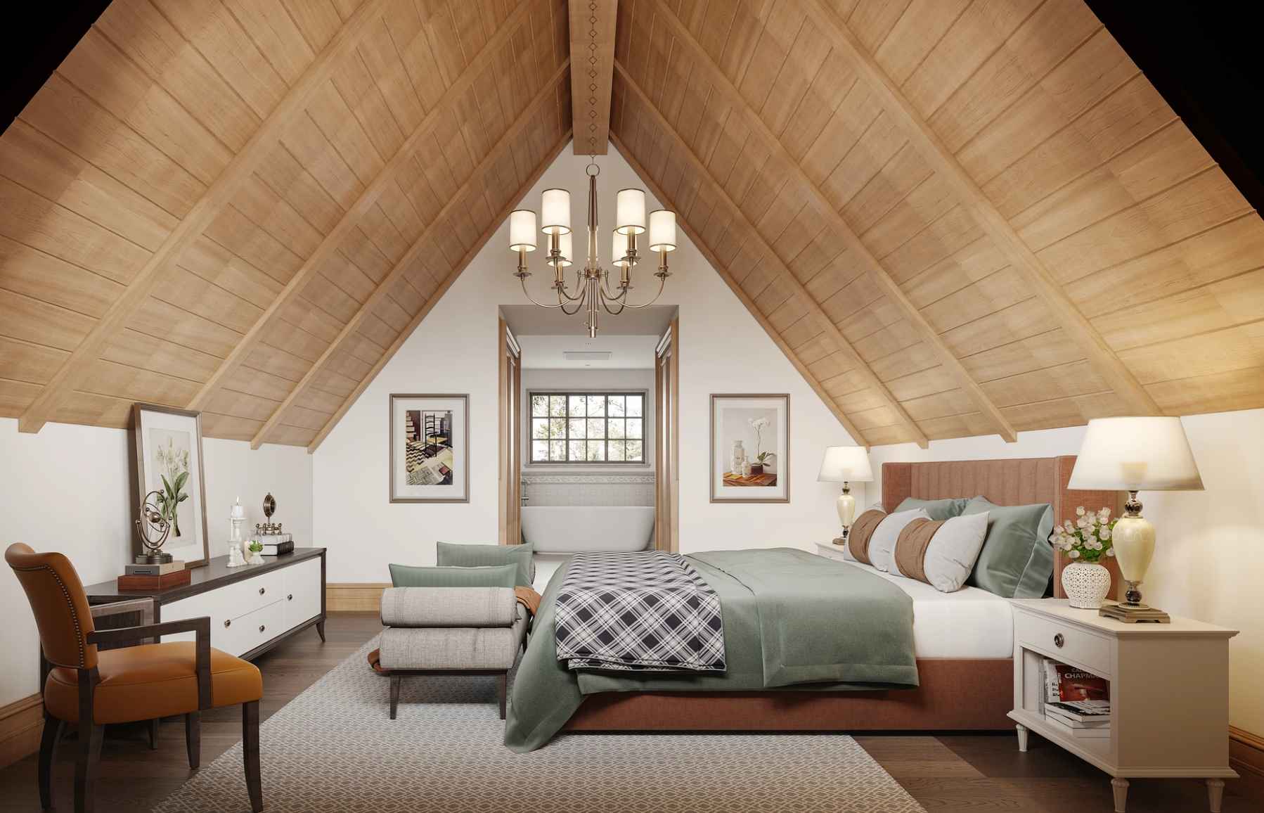 Thiết Kế Phòng Ngủ Gác Mái Phong Cách Hàn Quốc