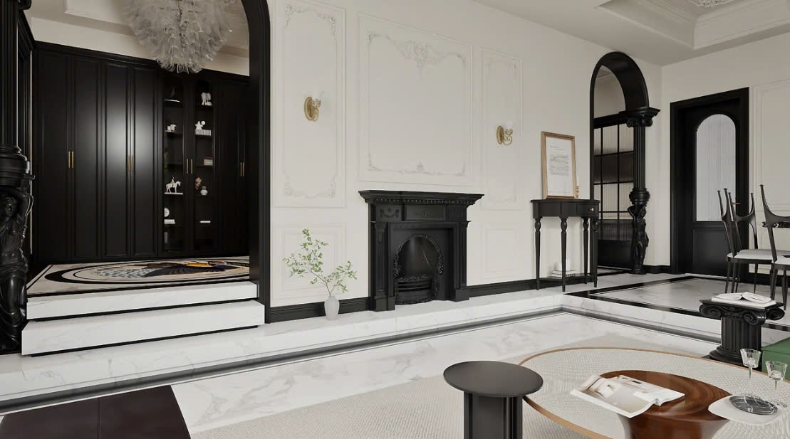 nhà phố nội thất Indochine