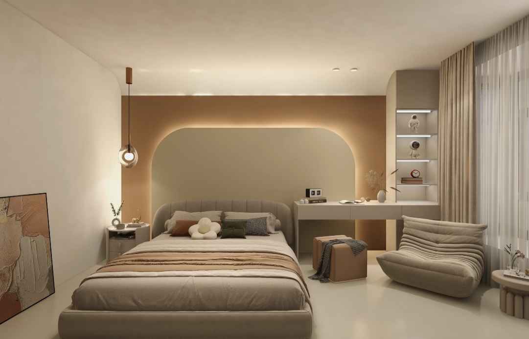 Phòng ngủ nội thất bo cong