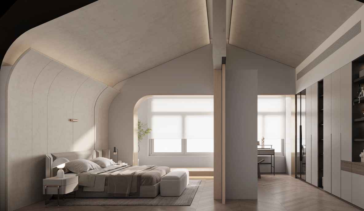 Phòng ngủ nội thất bo cong hiện đại