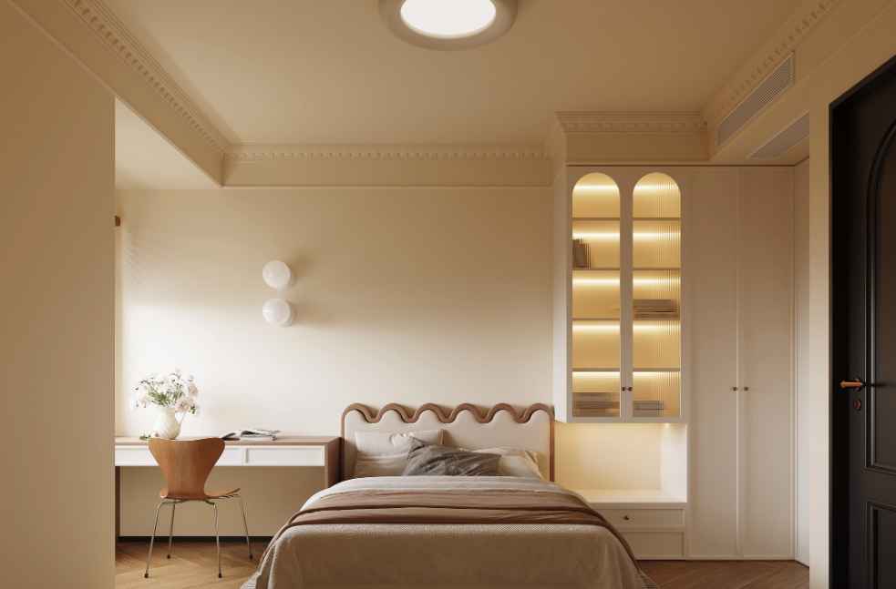 Phòng ngủ nội thất bo cong nghệ thuật